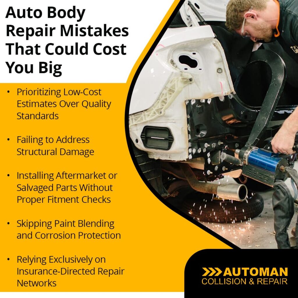 Auto Body Repair Mistakes that Could cost you big